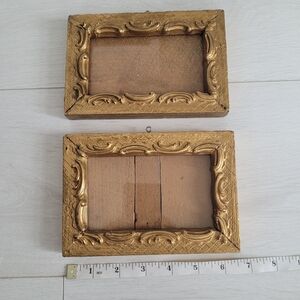 Vintage Wooden Handmade Picture Frames Painted Gold